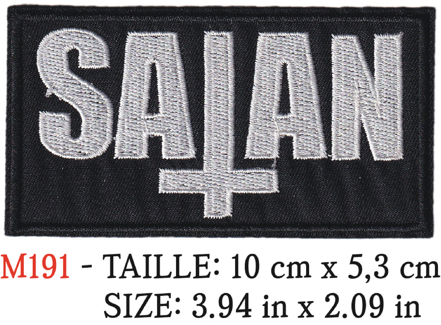 MAXIMUMPATCHES - 10 cm x 5,3 cm - Ecusson Patch Brodé Thermocollant - Satan Groupe Musique Rock Punk Hard Trash Métal Heavy Psychedelic