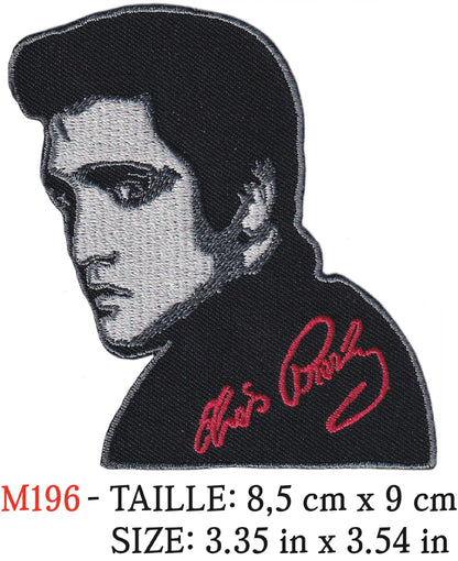 MAXIMUMPATCHES - Ecusson Patch Brodé Thermocollant - 8,5 cm x 9 cm - Elvis Groupe Musique Rock Punk Hard Trash Métal Heavy Psychedelic