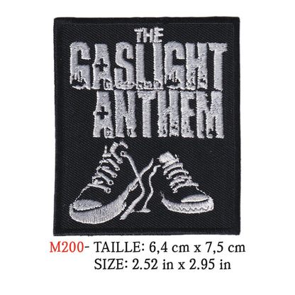 MAXIMUMPATCHES - Ecusson Patch Brodé Thermocollant - 6,4 cm x 7,5 cm - Gaslight Anthem Groupe Musique Rock Punk Hard Trash Métal Heavy Psychedelic