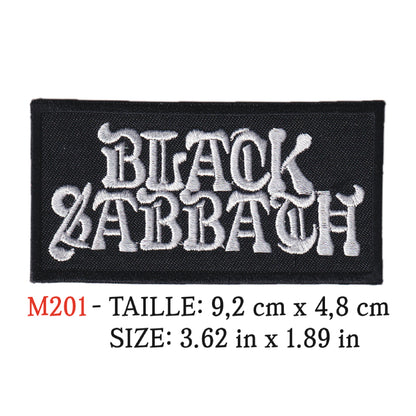 MAXIMUMPATCHES - Ecusson Patch Brodé Thermocollant - 9,2 cm x 4,8 cm - Black Sabbath Groupe Musique Rock Punk Hard Trash Métal Heavy Psychedelic