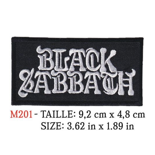 MAXIMUMPATCHES - Ecusson Patch Brodé Thermocollant - 9,2 cm x 4,8 cm - Black Sabbath Groupe Musique Rock Punk Hard Trash Métal Heavy Psychedelic