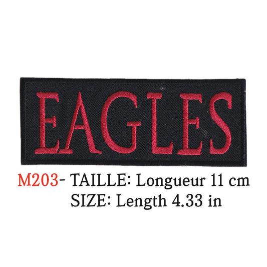 MAXIMUMPATCHES - Ecusson Patch Brodé Thermocollant - Longueur 11 cm - The Eagles Groupe Musique Rock Punk Hard Trash Métal Heavy Psychedelic