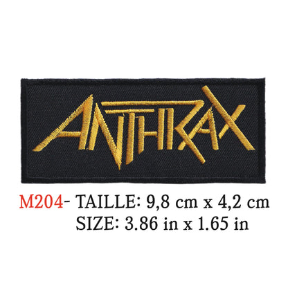 MAXIMUMPATCHES - Ecusson Patch Brodé Thermocollant - 9,8 cm x 4,2 cm - Anthrax Groupe Musique Rock Punk Hard Trash Métal Heavy Psychedelic