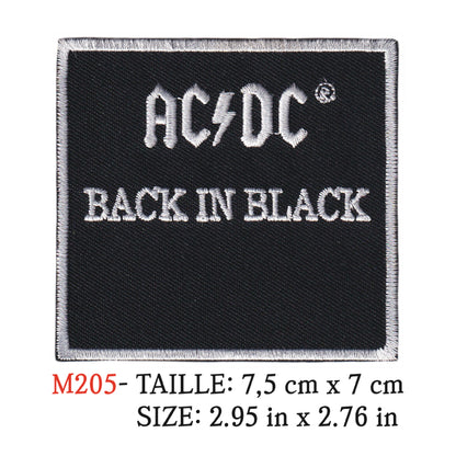 MAXIMUMPATCHES - cusson Patch Brodé Thermocollant - 7,5 cm x 7 cm - Ac Dc ACDC Groupe Musique Rock Punk Hard Trash Métal Heavy Psychedelic
