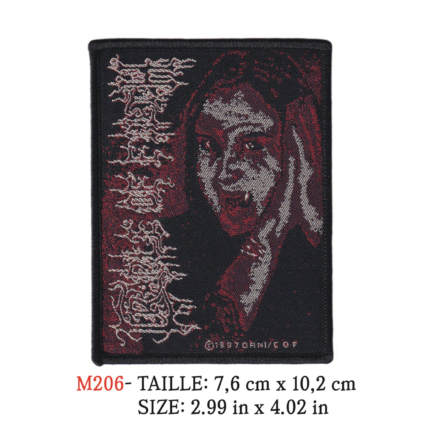 MAXIMUMPATCHES - Ecusson Patch Brodé Thermocollant - 7,6 cm x 10,2 cm - Craddle Of Firth Groupe Musique Rock Punk Hard Trash Métal Heavy Psychedelic