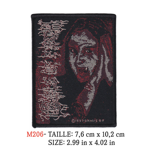 MAXIMUMPATCHES - Ecusson Patch Brodé Thermocollant - 7,6 cm x 10,2 cm - Craddle Of Firth Groupe Musique Rock Punk Hard Trash Métal Heavy Psychedelic