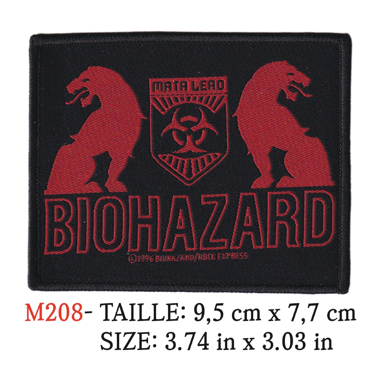 MAXIMUMPATCHES - Ecusson Patch Brodé Thermocollant - 9,5 cm x 7,7 cm - Biohazard Groupe Musique Rock Punk Hard Trash Métal Heavy Psychedelic
