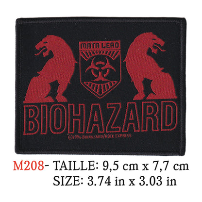 MAXIMUMPATCHES - Ecusson Patch Brodé Thermocollant - 9,5 cm x 7,7 cm - Biohazard Groupe Musique Rock Punk Hard Trash Métal Heavy Psychedelic