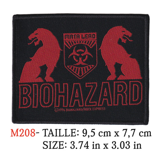 MAXIMUMPATCHES - Ecusson Patch Brodé Thermocollant - 9,5 cm x 7,7 cm - Biohazard Groupe Musique Rock Punk Hard Trash Métal Heavy Psychedelic