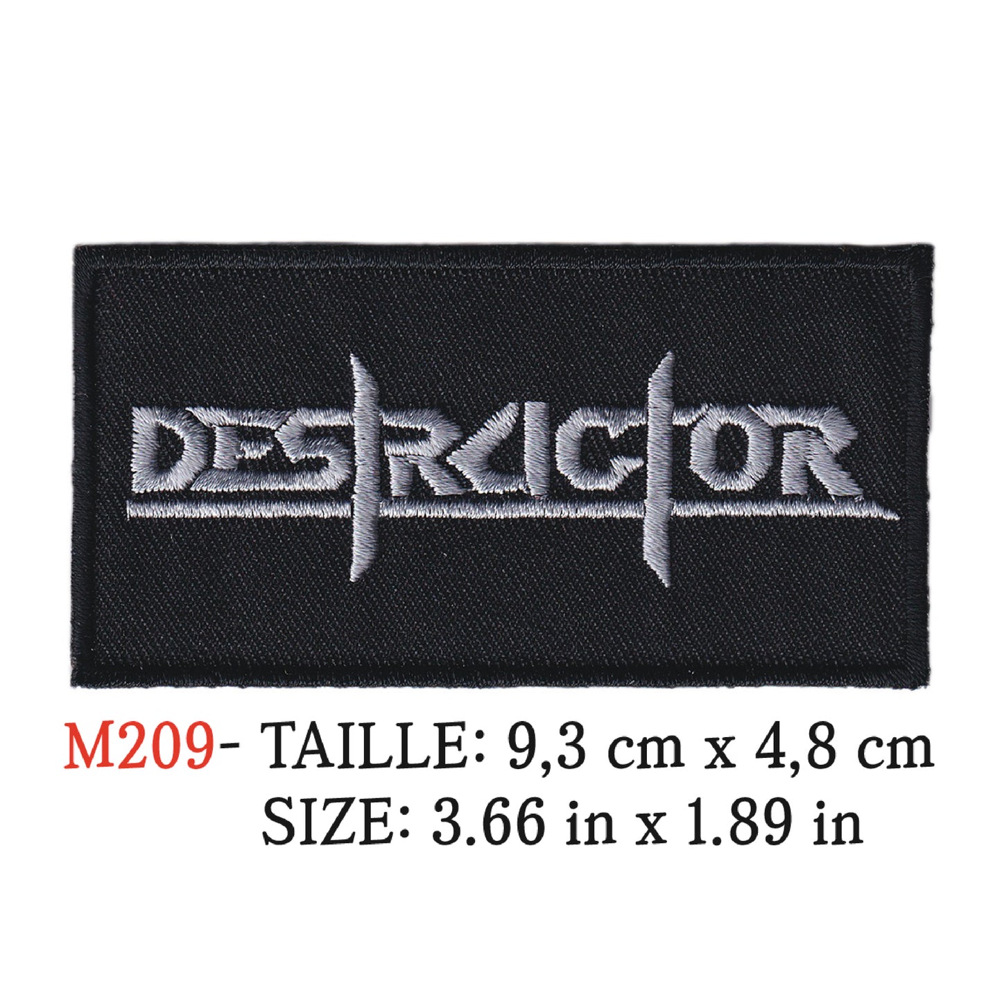 MAXIMUMPATCHES - Ecusson Patch Brodé Thermocollant - 9,3 cm x 4,8 cm - Destructor Groupe Musique Rock Punk Hard Trash Métal Heavy Psychedelic