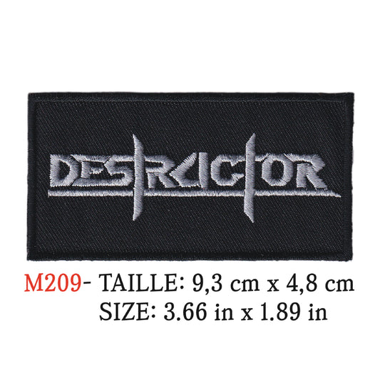 MAXIMUMPATCHES - Ecusson Patch Brodé Thermocollant - 9,3 cm x 4,8 cm - Destructor Groupe Musique Rock Punk Hard Trash Métal Heavy Psychedelic