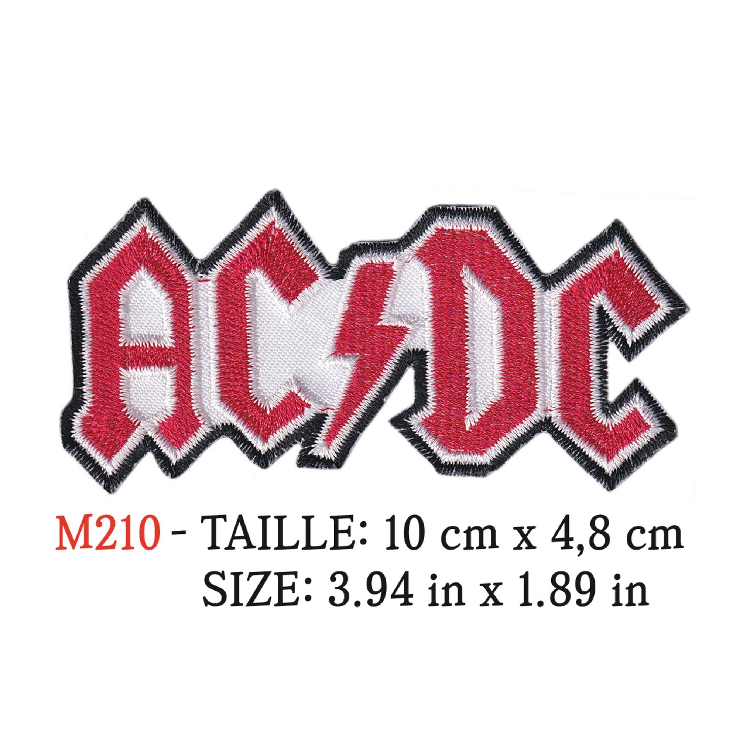 MAXIMUMPATCHES - Ecusson Patch Brodé Thermocollant - 10 cm x 4,8 cm - Ac Dc Acdc Groupe Musique Rock Punk Hard Trash Métal Heavy Psychedelic