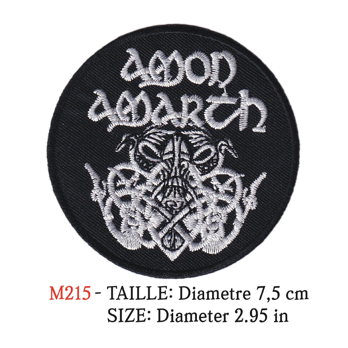 MAXIMUMPATCHES - Ecusson Patch Brodé Thermocollant - Diametre 7,5 cm - Amon Amarth Groupe Musique Rock Punk Hard Trash Métal Heavy Psychedelic