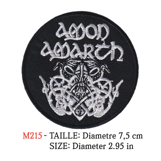 MAXIMUMPATCHES - Ecusson Patch Brodé Thermocollant - Diametre 7,5 cm - Amon Amarth Groupe Musique Rock Punk Hard Trash Métal Heavy Psychedelic
