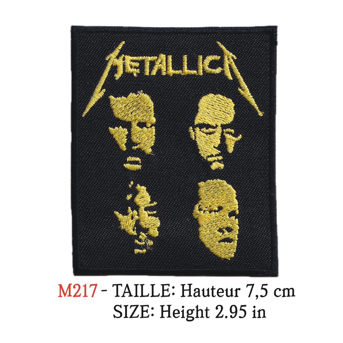 MAXIMUMPATCHES - Ecusson Patch Brodé Thermocollant - Hauteur 7,5 cm - Metallica Groupe Musique Rock Punk Hard Trash Métal Heavy Psychedelic