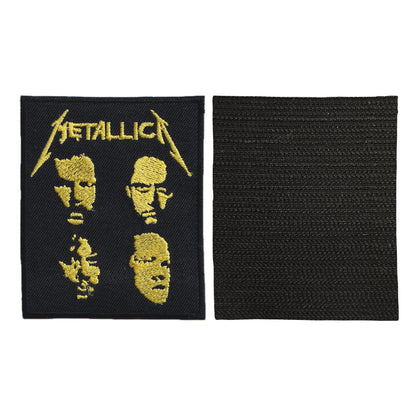 MAXIMUMPATCHES - Métallica - Hauteur 7,5 cm - Ecusson Patch Brodé Avec Scratch Cousu Au Dos + Carré Scratch A Coudre, Face Opposé 10 cm x 10 cm/Groupe Musique Métal Rock Punk Heavy Trash Blues