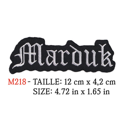 MAXIMUMPATCHES - Ecusson Patch Brodé Thermocollant - 12 cm x 4,2 cm - Marduk Groupe Musique Rock Punk Hard Trash Métal Heavy Psychedelic