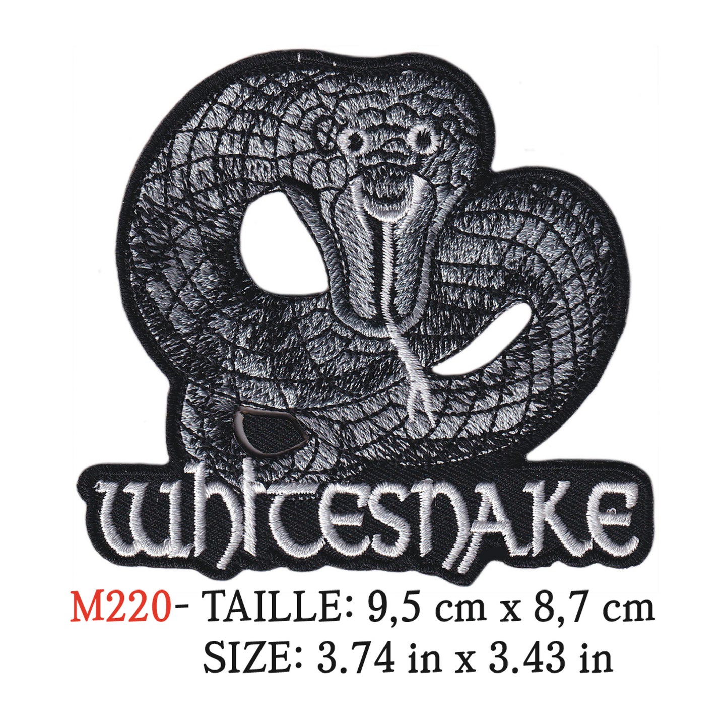 MAXIMUMPATCHES - Ecusson Patch Brodé Thermocollant - 9,5 cm x 8,7 cm - Whitesnake Groupe Musique Rock Punk Hard Trash Métal Heavy Psychedelic