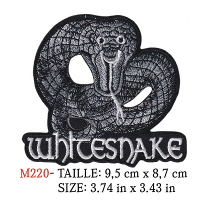 MAXIMUMPATCHES - Ecusson Patch Brodé Thermocollant - 9,5 cm x 8,7 cm - Whitesnake Groupe Musique Rock Punk Hard Trash Métal Heavy Psychedelic
