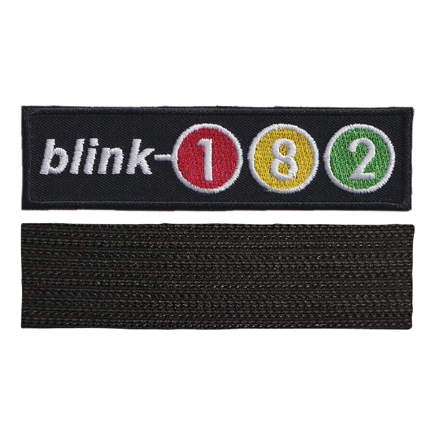 MAXIMUMPATCHES - Blink 182 - Longueur 12 cm - Ecusson Patch Brodé Avec Scratch Cousu Au Dos + Carré Scratch A Coudre, Face Opposé 10 cm x 10 cm/Groupe Musique Métal Rock Punk Heavy Trash Blues