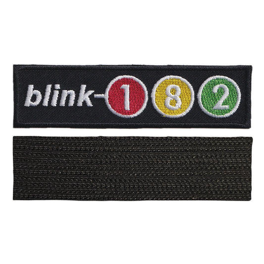 MAXIMUMPATCHES - Blink 182 - Longueur 12 cm - Ecusson Patch Brodé Avec Scratch Cousu Au Dos + Carré Scratch A Coudre, Face Opposé 10 cm x 10 cm/Groupe Musique Métal Rock Punk Heavy Trash Blues