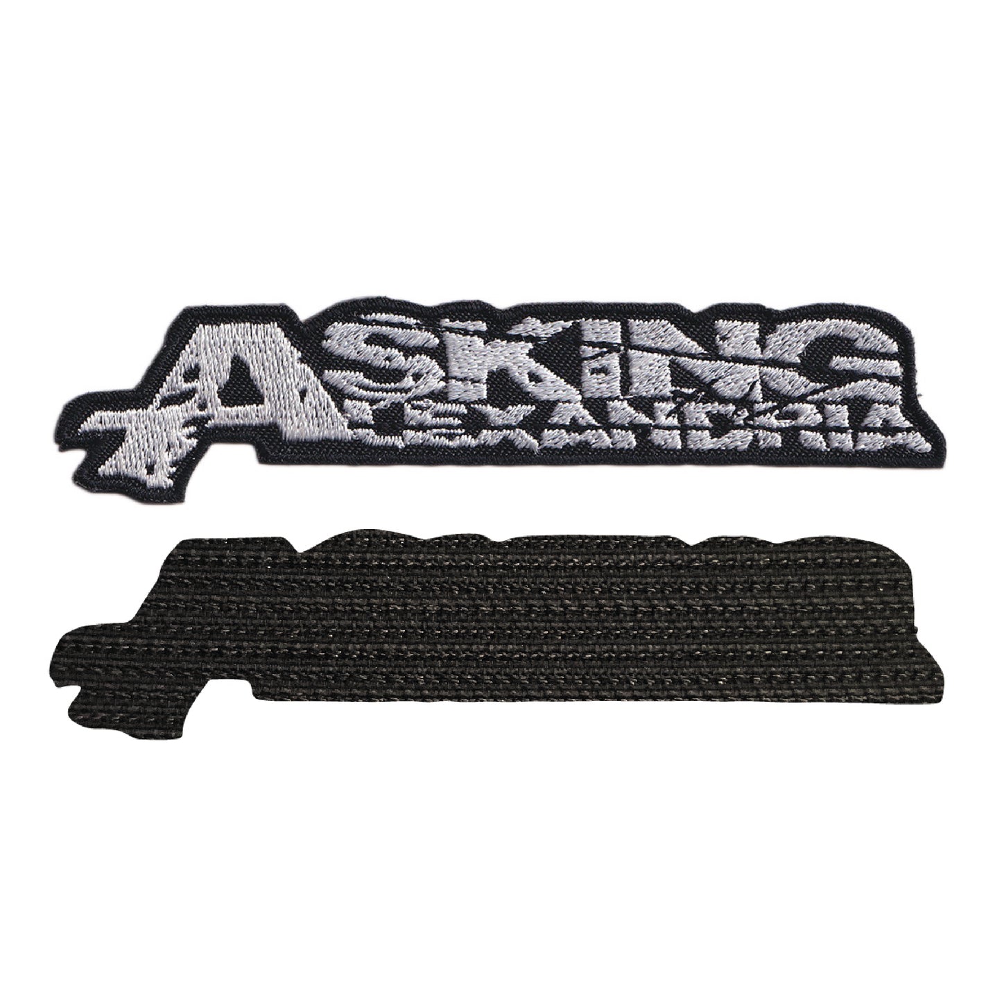 MAXIMUMPATCHES - Asking Alexandria - 12 cm x 2,7 cm - Ecusson Patch Brodé Avec Scratch Cousu Au Dos + Carré Scratch A Coudre, Face Opposé 10 cm x 10 cm/Groupe Musique Métal Rock Punk Heavy Trash Blues