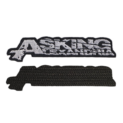 MAXIMUMPATCHES - Asking Alexandria - 12 cm x 2,7 cm - Ecusson Patch Brodé Avec Scratch Cousu Au Dos + Carré Scratch A Coudre, Face Opposé 10 cm x 10 cm/Groupe Musique Métal Rock Punk Heavy Trash Blues