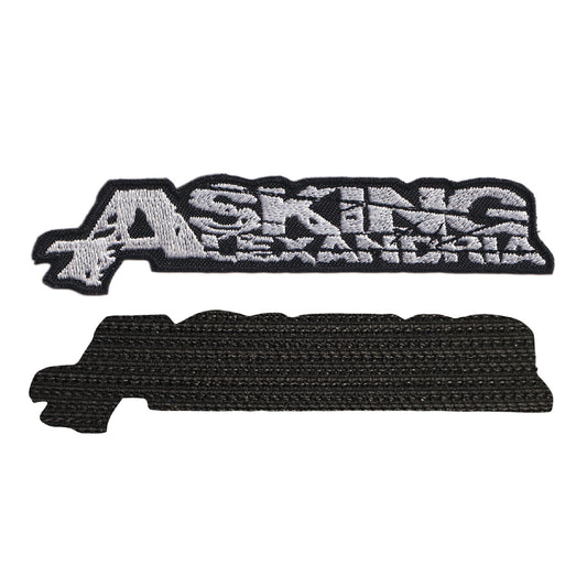 MAXIMUMPATCHES - Asking Alexandria - 12 cm x 2,7 cm - Ecusson Patch Brodé Avec Scratch Cousu Au Dos + Carré Scratch A Coudre, Face Opposé 10 cm x 10 cm/Groupe Musique Métal Rock Punk Heavy Trash Blues