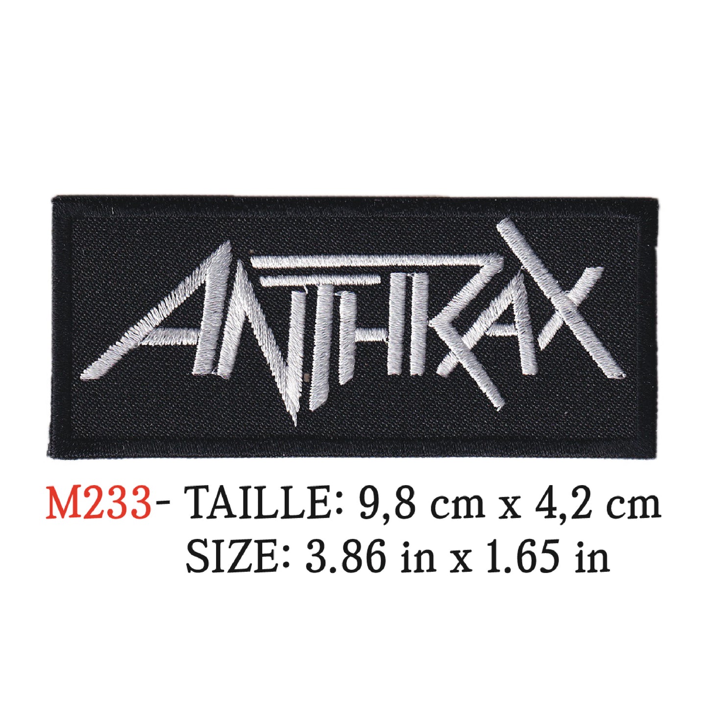 MAXIMUMPATCHES - Ecusson Patch Brodé Thermocollant - 9,8 cm x 4,2 cm - Anthrax Groupe Musique Rock Punk Hard Trash Métal Heavy Psychedelic