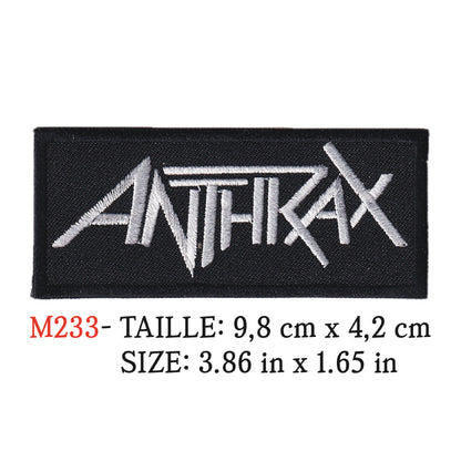 MAXIMUMPATCHES - Ecusson Patch Brodé Thermocollant - 9,8 cm x 4,2 cm - Anthrax Groupe Musique Rock Punk Hard Trash Métal Heavy Psychedelic
