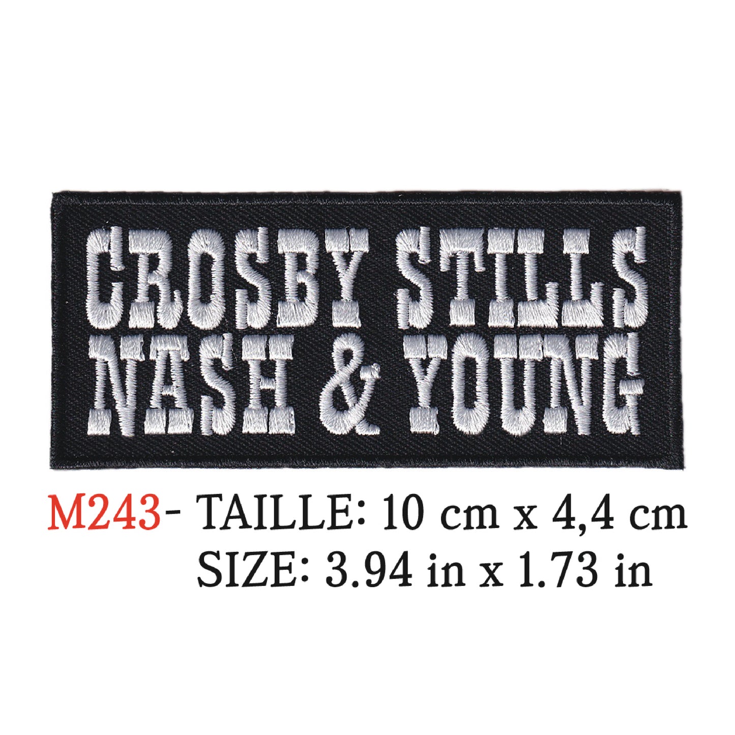 MAXIMUMPATCHES - Patch Ecusson Brodé Thermocollant - 10 cm x 4,4 cm - Crosby Stills Nash Young Groupe Musique Rock Punk Hard Trash Métal Heavy Psychedelic