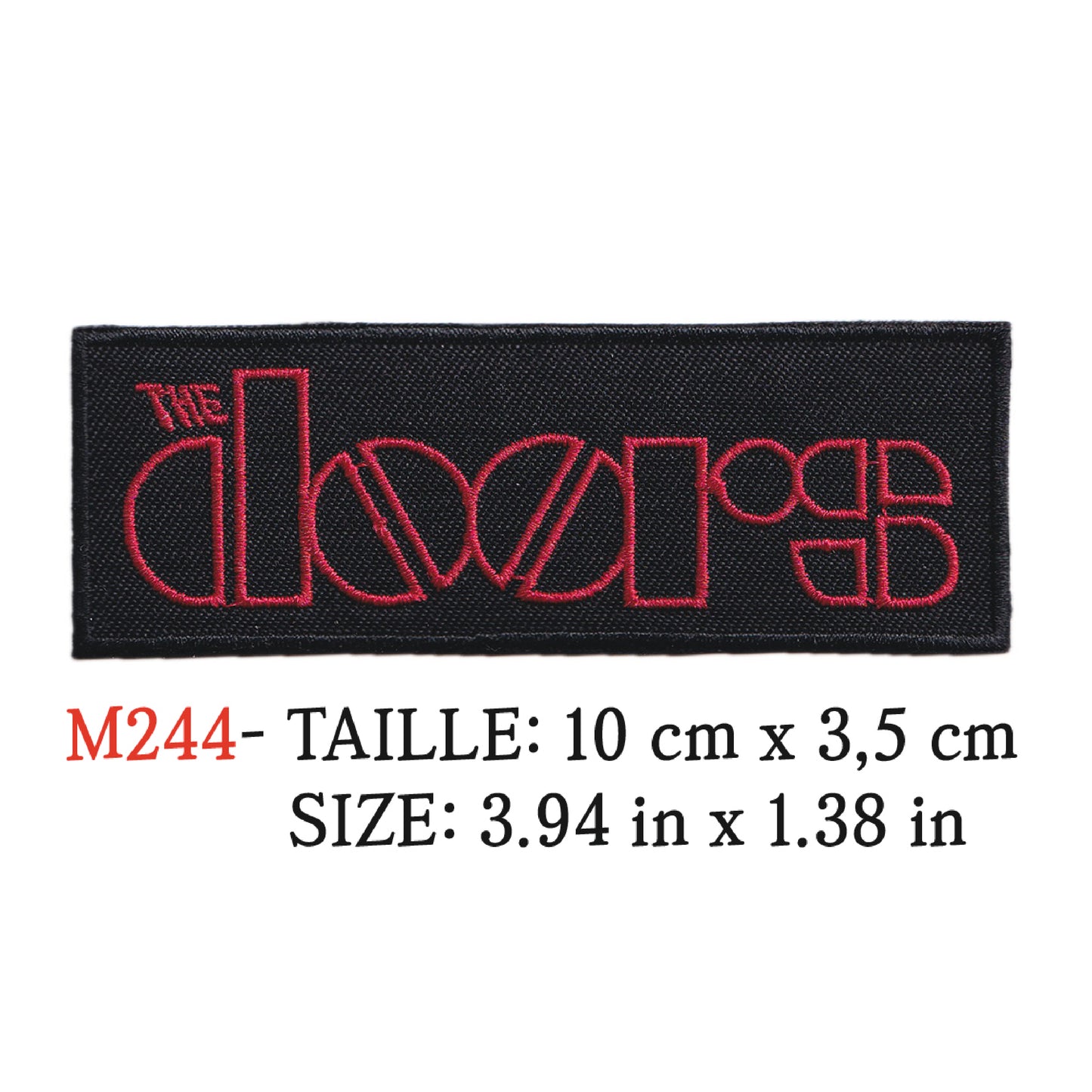 MAXIMUMPATCHES - Patch Ecusson Brodé Thermocollant - 10 cm x 3,5 cm - The Doors Groupe Musique Rock Punk Hard Trash Métal Heavy Psychedelic