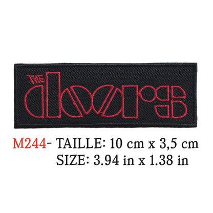 MAXIMUMPATCHES - Patch Ecusson Brodé Thermocollant - 10 cm x 3,5 cm - The Doors Groupe Musique Rock Punk Hard Trash Métal Heavy Psychedelic