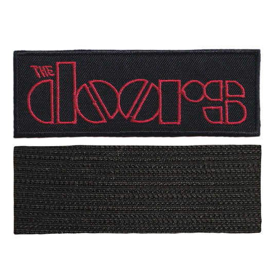 MAXIMUMPATCHES - The Doors - 10 cm x 3,5 cm - Ecusson Patch Brodé Avec Scratch Cousu Au Dos + Carré Scratch A Coudre, Face Opposé 10 cm x 10 cm/Groupe Musique Métal Rock Punk Heavy Trash Blues