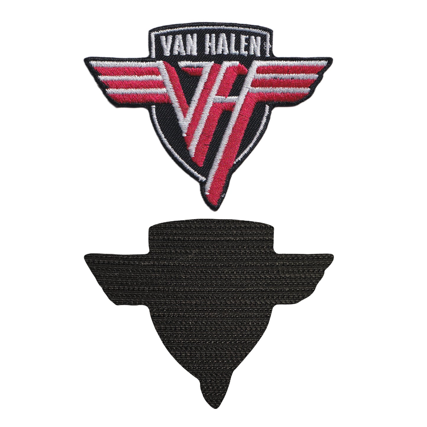 MAXIMUMPATCHES - Van Halen - Longueur 8 cm - Ecusson Patch Brodé Avec Scratch Cousu Au Dos + Carré Scratch A Coudre, Face Opposé 10 cm x 10 cm/Groupe Musique Métal Rock Punk Heavy Trash Blues