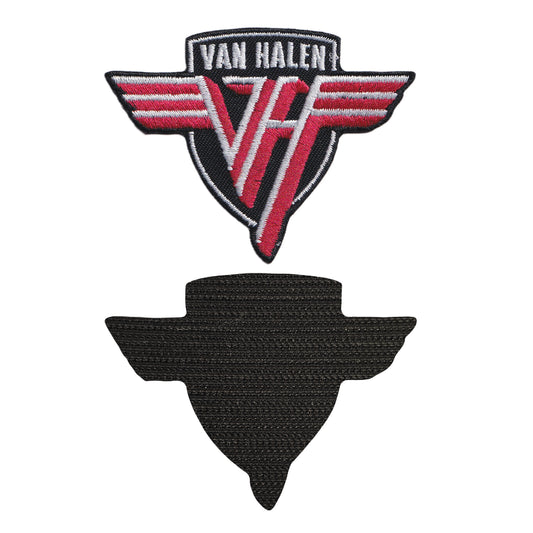 MAXIMUMPATCHES - Van Halen - Longueur 8 cm - Ecusson Patch Brodé Avec Scratch Cousu Au Dos + Carré Scratch A Coudre, Face Opposé 10 cm x 10 cm/Groupe Musique Métal Rock Punk Heavy Trash Blues