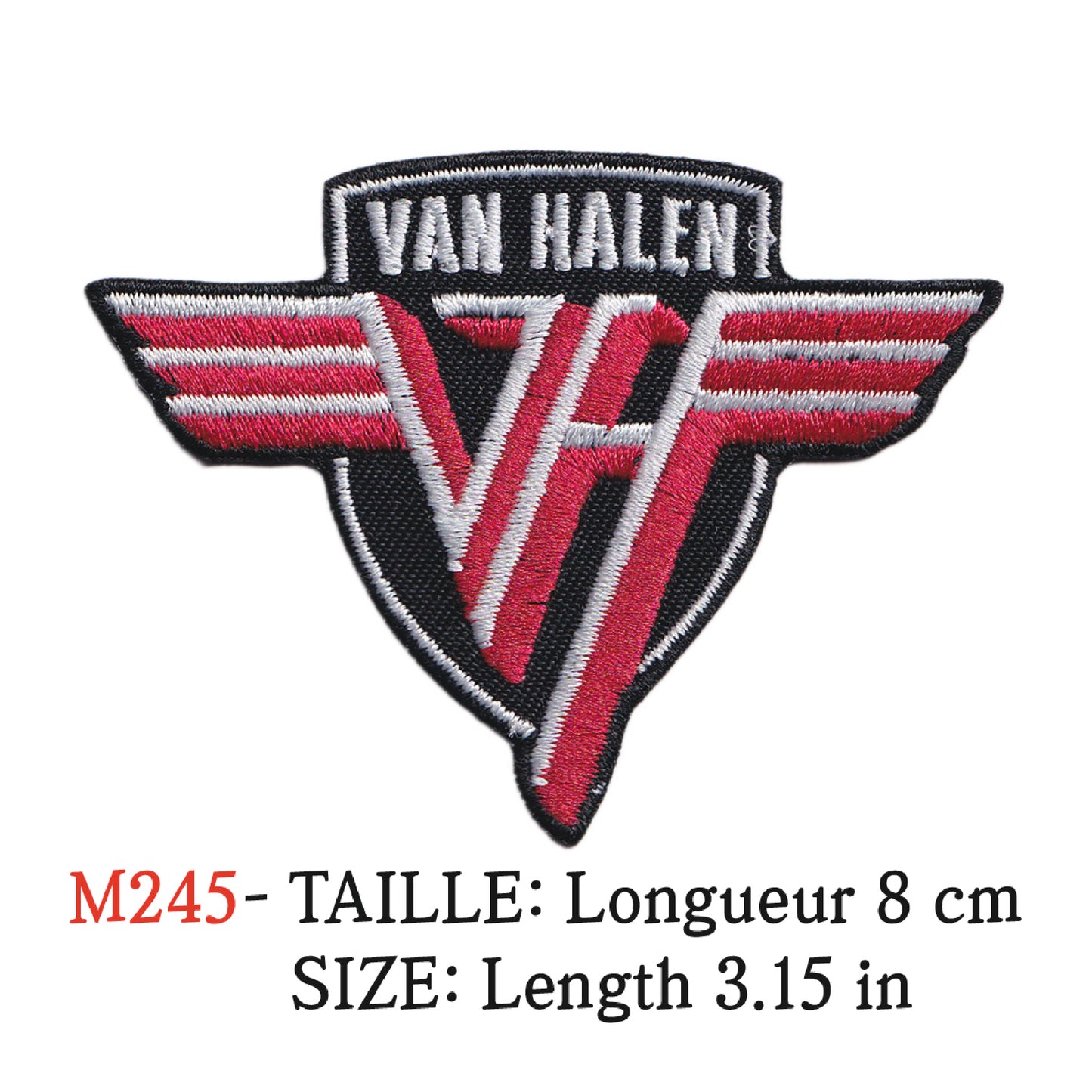 MAXIMUMPATCHES - Patch Ecusson Brodé Thermocollant - Longueur 8 cm - Van Halen Groupe Musique Rock Punk Hard Trash Métal Heavy Psychedelic