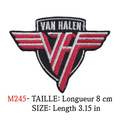 MAXIMUMPATCHES - Patch Ecusson Brodé Thermocollant - Longueur 8 cm - Van Halen Groupe Musique Rock Punk Hard Trash Métal Heavy Psychedelic
