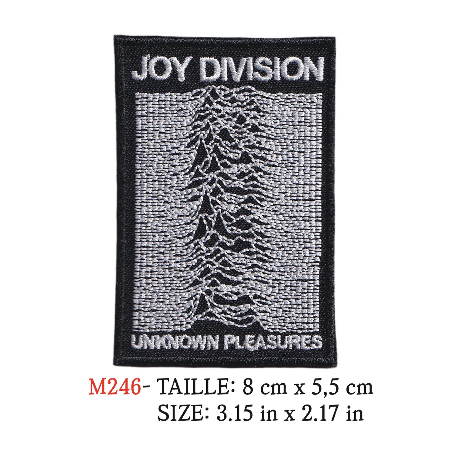 MAXIMUMPATCHES - Patch Ecusson Brodé Thermocollant - 8 cm x 5,5 cm - Joy Division Groupe Musique Rock Punk Hard Trash Métal Heavy Psychedelic