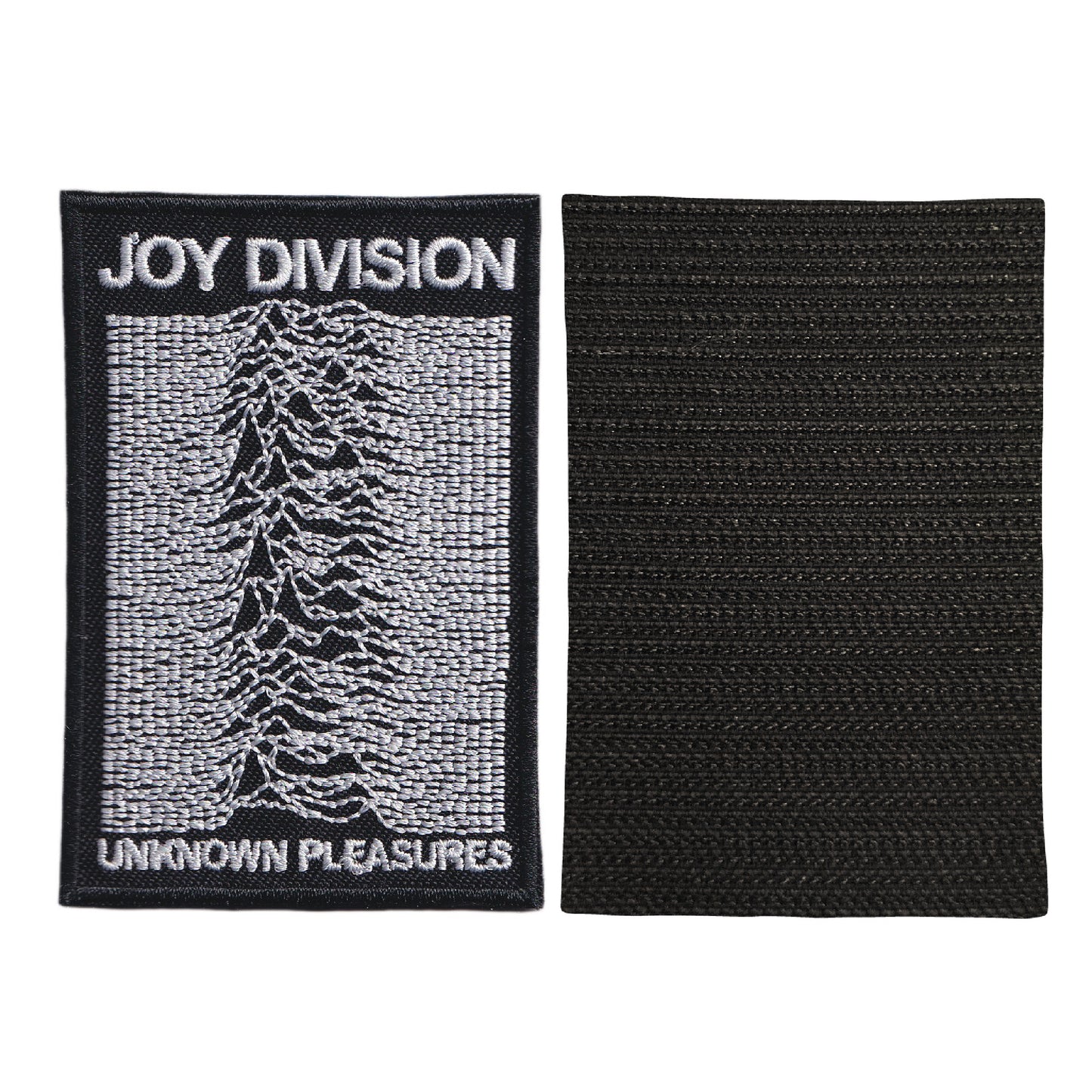 MAXIMUMPATCHES - Joy Division - 8 cm x 5,5 cm - Ecusson Patch Brodé Avec Scratch Cousu Au Dos + Carré Scratch A Coudre, Face Opposé 10 cm x 10 cm/Groupe Musique Métal Rock Punk Heavy Trash Blues