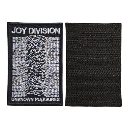 MAXIMUMPATCHES - Joy Division - 8 cm x 5,5 cm - Ecusson Patch Brodé Avec Scratch Cousu Au Dos + Carré Scratch A Coudre, Face Opposé 10 cm x 10 cm/Groupe Musique Métal Rock Punk Heavy Trash Blues