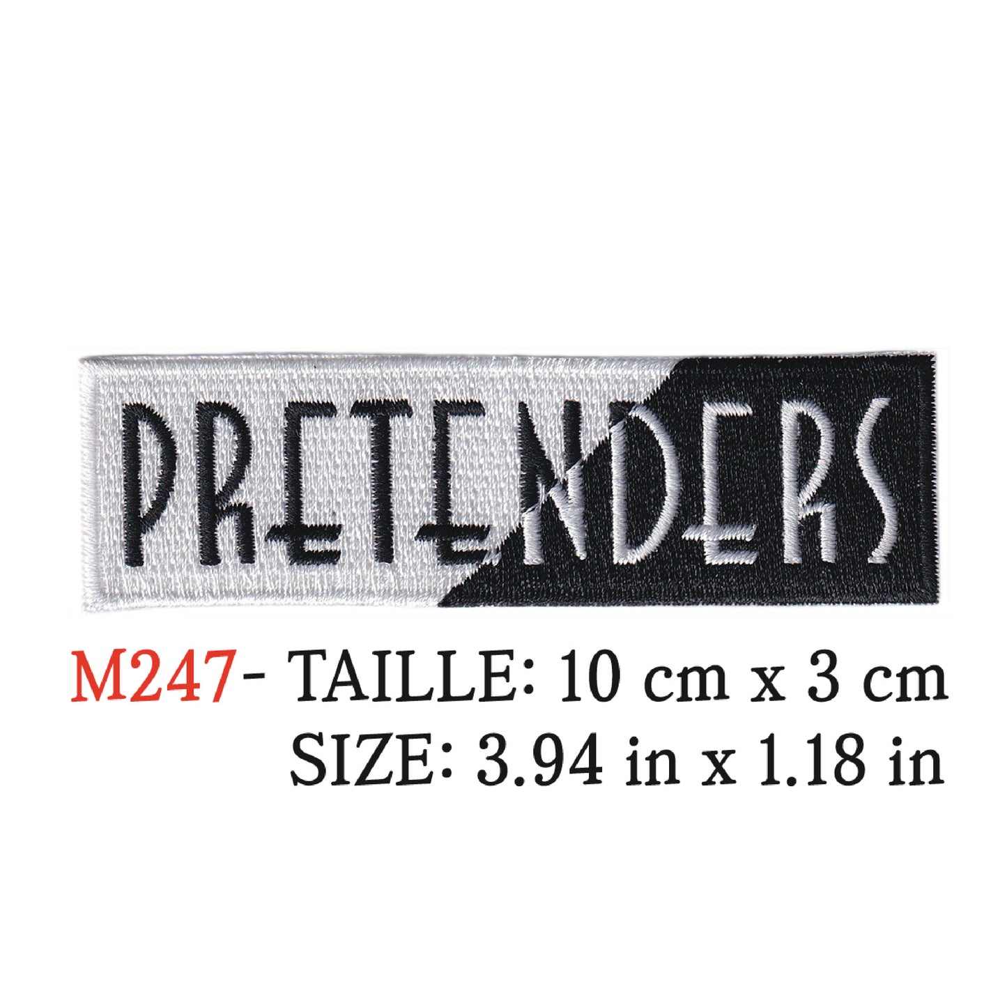 MAXIMUMPATCHES - Patch Ecusson Brodé Thermocollant - 10 cm x 3 cm - Pretenders Groupe Musique Rock Punk Hard Trash Métal Heavy Psychedelic