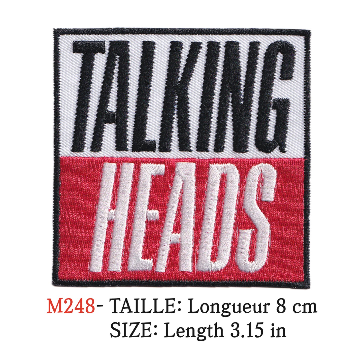 MAXIMUMPATCHES - Patch Ecusson Brodé Thermocollant - Longueur 8 cm - Talking Heads Groupe Musique Rock Punk Hard Trash Métal Heavy Psychedelic