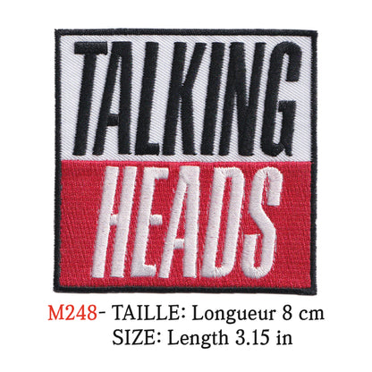MAXIMUMPATCHES - Patch Ecusson Brodé Thermocollant - Longueur 8 cm - Talking Heads Groupe Musique Rock Punk Hard Trash Métal Heavy Psychedelic