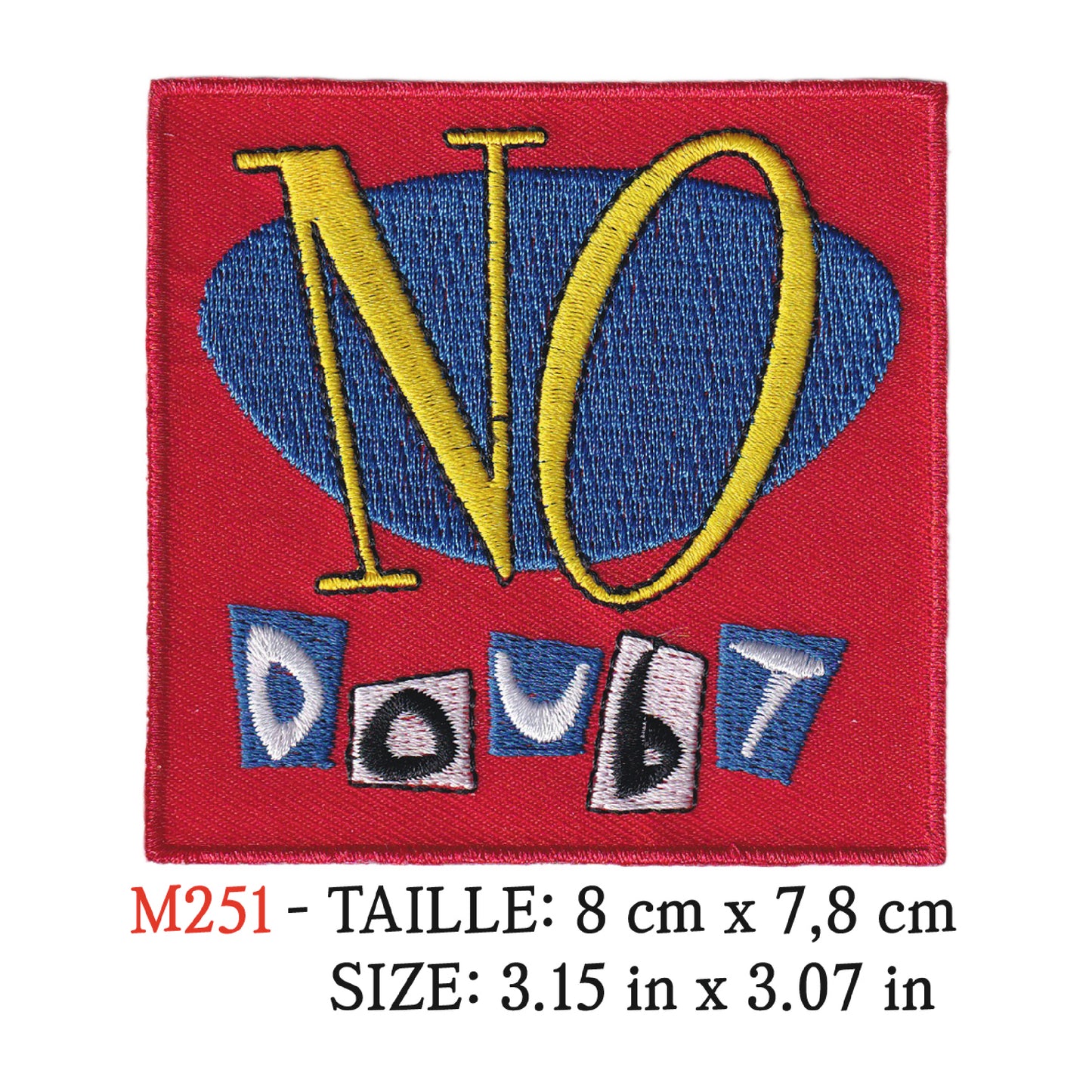MAXIMUMPATCHES - Patch Ecusson Brodé Thermocollant - 8 cm x 7,8 cm - No Doubt Groupe Musique Rock Punk Hard Trash Métal Heavy Psychedelic