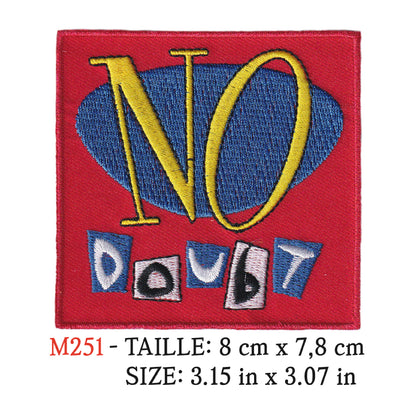 MAXIMUMPATCHES - Patch Ecusson Brodé Thermocollant - 8 cm x 7,8 cm - No Doubt Groupe Musique Rock Punk Hard Trash Métal Heavy Psychedelic