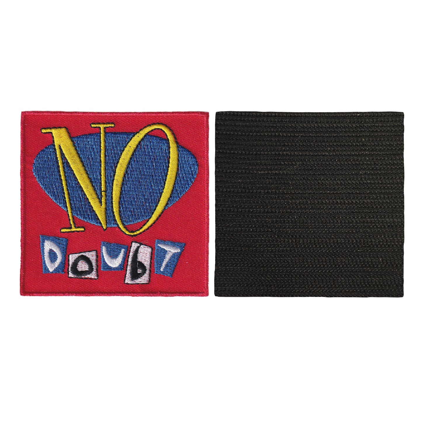 MAXIMUMPATCHES - No Doubt - 8 cm x 7,8 cm - Ecusson Patch Brodé Avec Scratch Cousu Au Dos + Carré Scratch A Coudre, Face Opposé 10 cm x 10 cm/Groupe Musique Métal Rock Punk Heavy Trash Blues