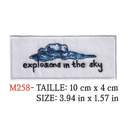 MAXIMUMPATCHES - Ecusson Patch Brodé Thermocollant - 10 cm x 4 cm - Explosions in The Sky Groupe Musique Rock Punk Hard Trash Métal Heavy Psychedelic