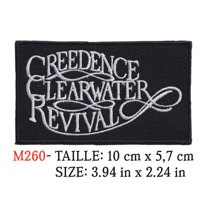 MAXIMUMPATCHES - Ecusson Patch Brodé Thermocollant - 10 cm x 5,7 cm - Creedence Clearwater Revival Groupe Musique Rock Punk Hard Trash Métal Heavy Psychedelic