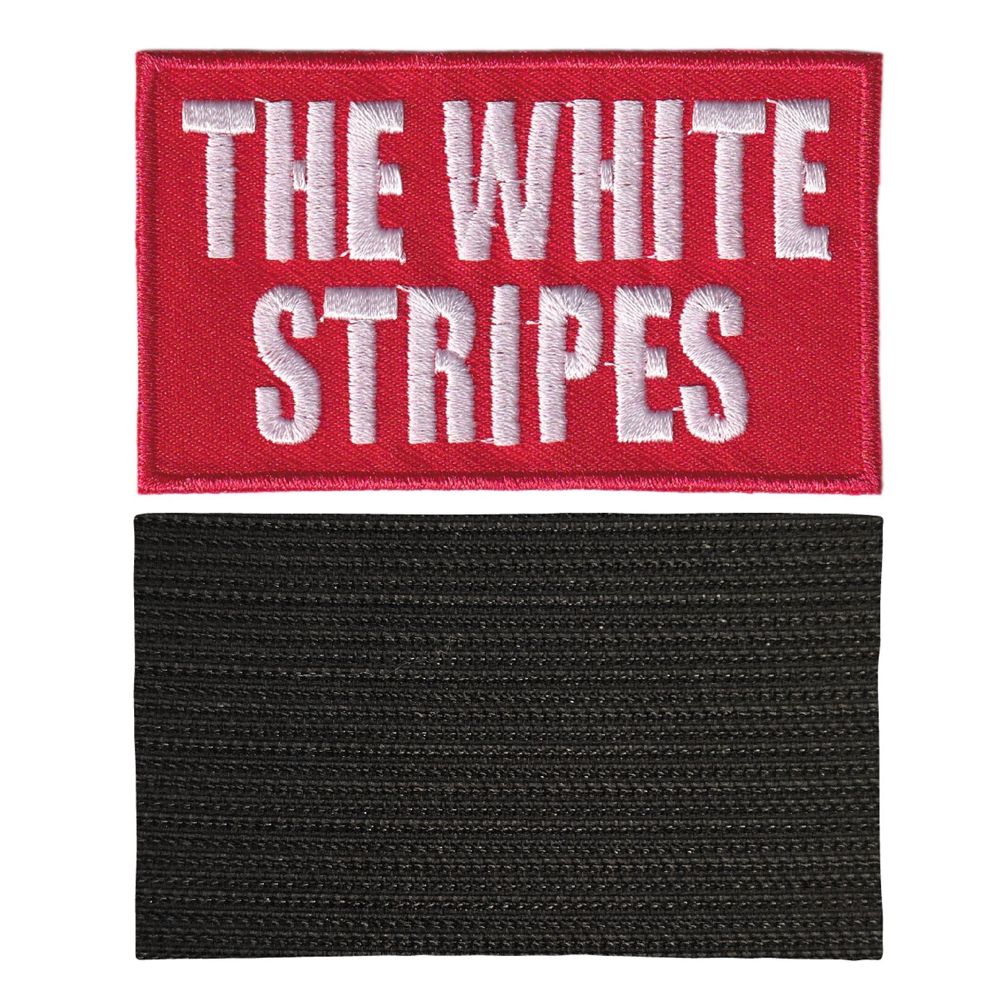 MAXIMUMPATCHES - The White Stripes - 8 cm x 4,7 cm - Ecusson Patch Brodé Avec Scratch Cousu Au Dos + Carré Scratch A Coudre, Face Opposé 10 cm x 10 cm/Groupe Musique Métal Rock Punk Heavy Trash Blues